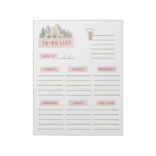 Bloc-note Pages de planificateur hebdomadaire florales bohèm