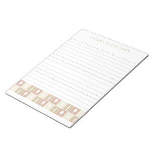 Bloc-note Pages de recette d'écriture linéaire Pad personnal