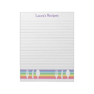 Bloc-note Pages de recette d'écriture linéaire Pad personnal