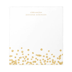Bloc-note Pailleté Chic Glam Faux Confettis avec nom