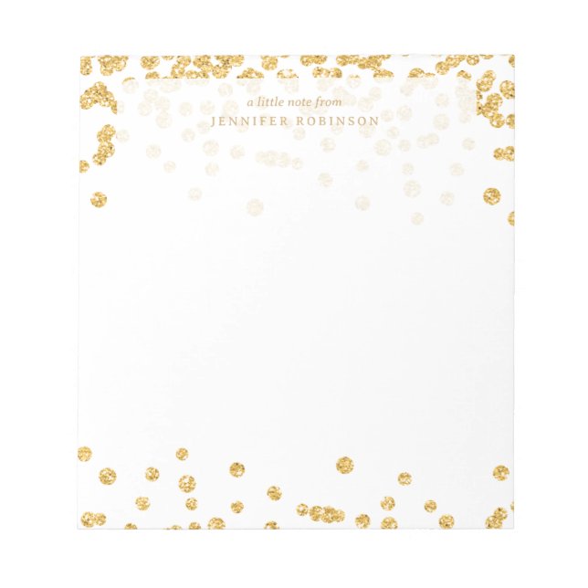 Bloc-note Pailleté Chic Glam Faux Confettis avec nom  (Devant)
