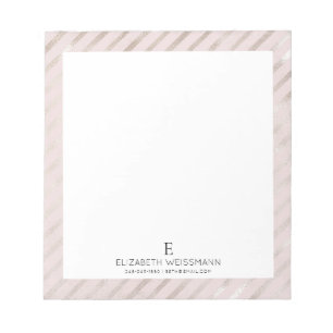 Bloc-note Pailleté de feuille d'or rose Monogramme personnal