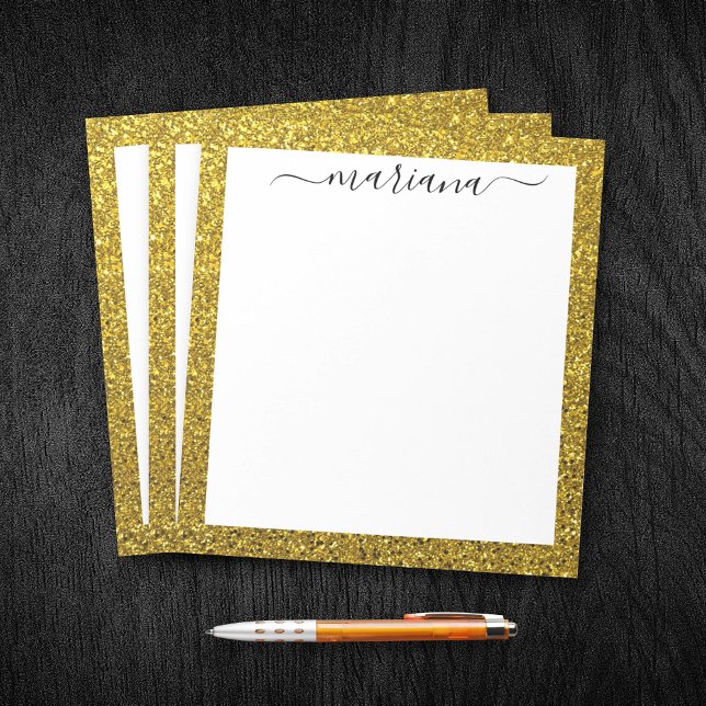 Bloc-note Pailleté doré élégant personnalisé, Moderne Minima (Créateur téléchargé)