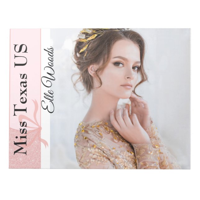 Bloc-note Pailleté pastel personnalisé (Devant)