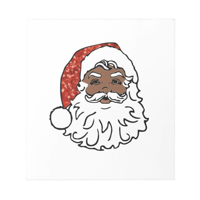 Bloc-note paillettes noir santa claus (Devant)