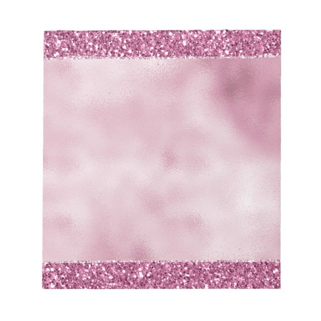 Bloc-note Paillettes roses scintillantes féminines (Devant)