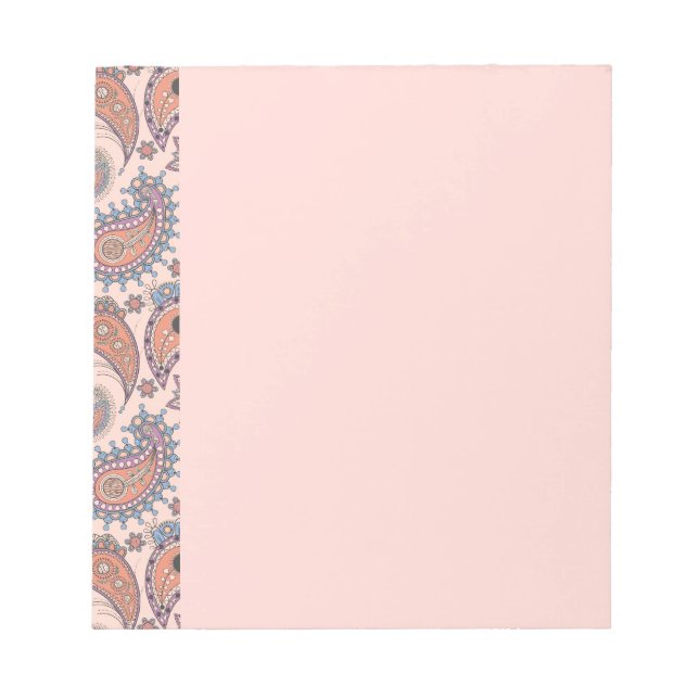 Bloc-note Paisley en rose (Devant)