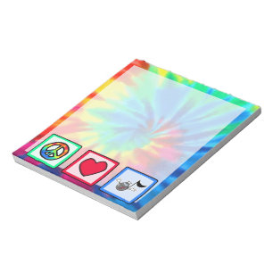 Bloc-note Paix, amour, musique ; Colorant de cravate