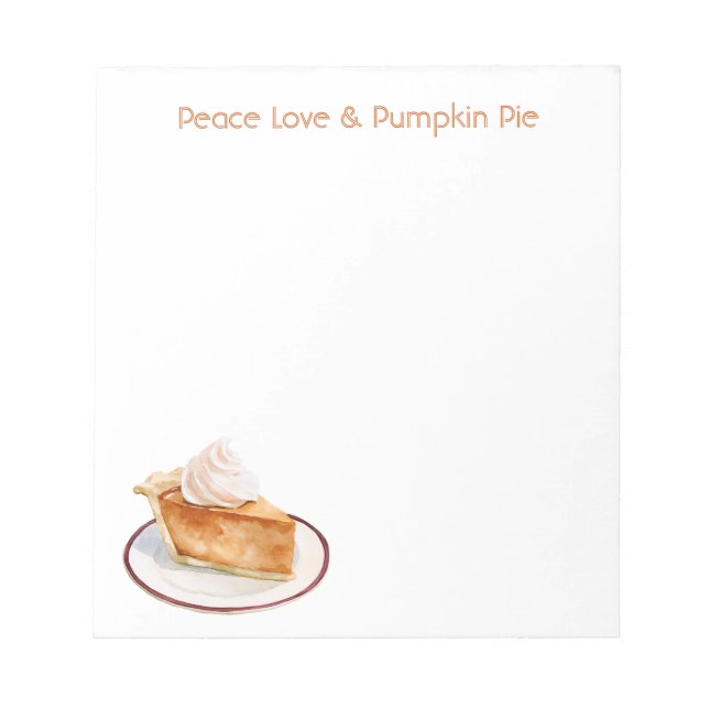 Bloc-note Paix Amour & Tarte à la Citrouille   (Devant)
