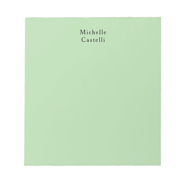Bloc-note Pale Green Professional Unique Classic Votre nom (Devant)