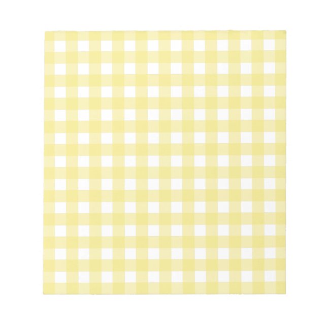 Bloc-note Pale yellow and white gingham (Devant)