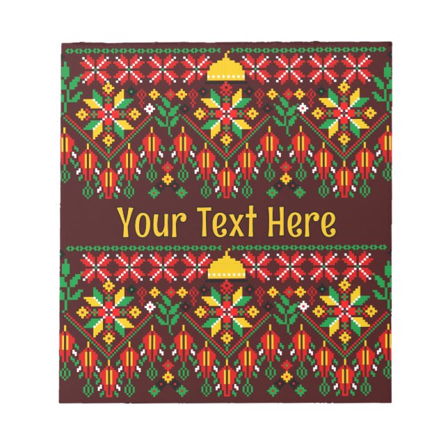 Bloc-note Palestine Tatreez Broderie traditionnelle (Devant)