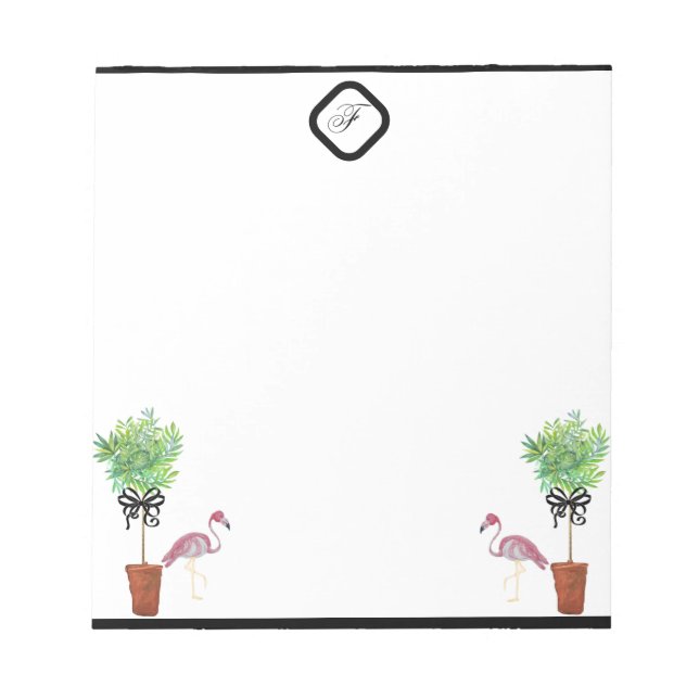 Bloc-note Palm Tree Pink Flamingo Flamingos  (Devant)