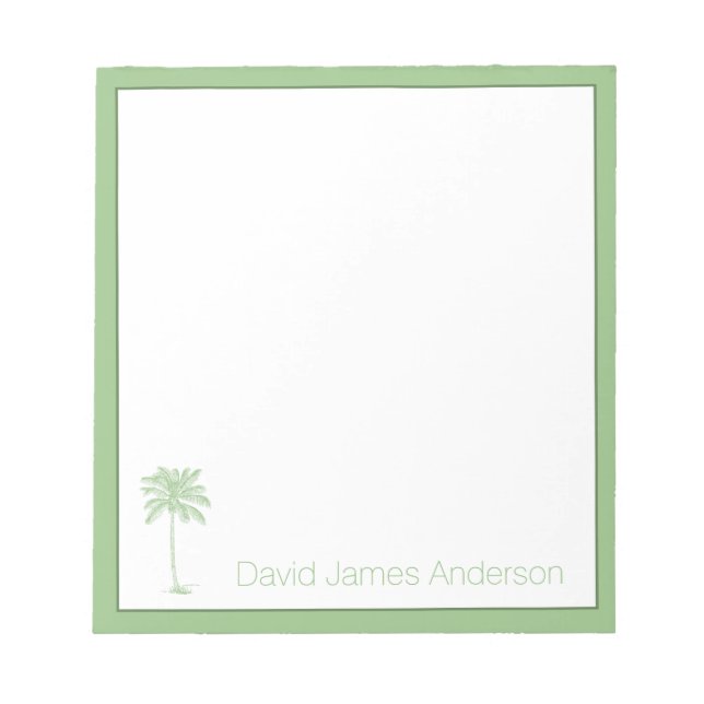 Bloc-note Palmetto Arbre Vert et Blanc Personnalisé (Devant)