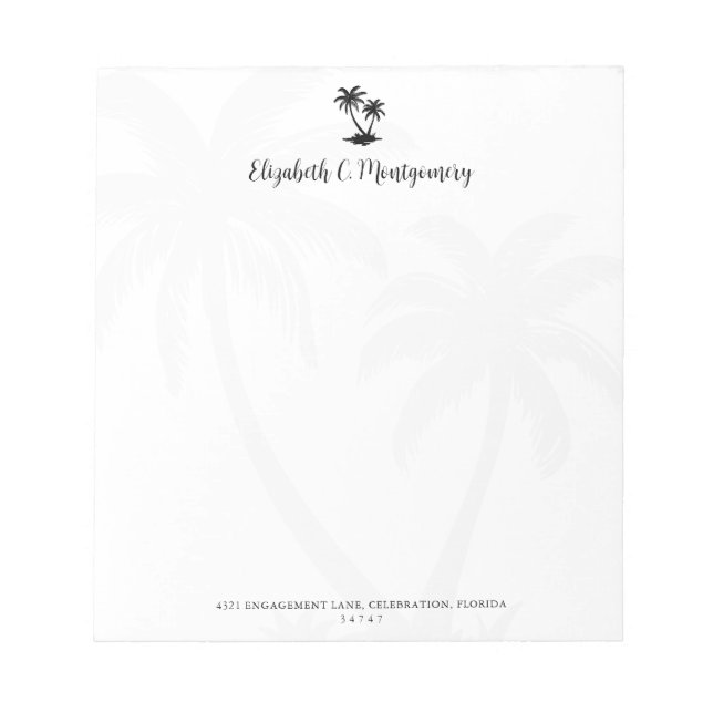 Bloc-note Palmier Tropical Personnalisé (Devant)
