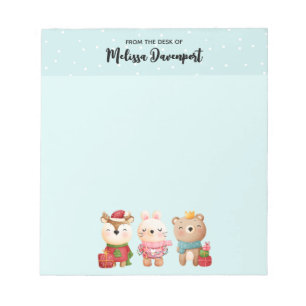 Bloc-note Pals de Noël - Rennes, Ours et Lapin