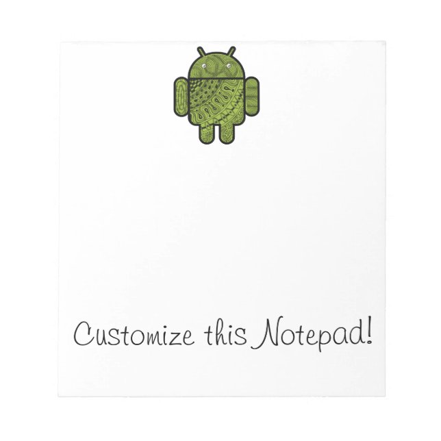Bloc-note Pancho Doodle Character pour le robot Android™ (Devant)