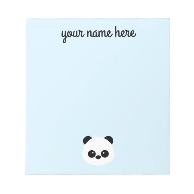Bloc-note Panda Notepad personnalisé pour enfants (Devant)