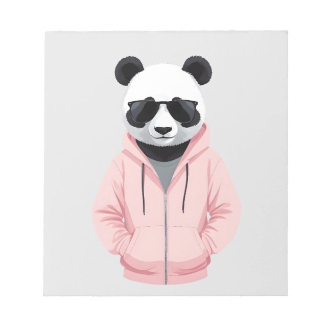Bloc-note Panda Portant un Sweat - shirt à capuche drôle Coo (Devant)