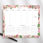 Bloc-note Panier de planification pour Hydrangeas rose pâle<br><div class="desc">Quelle belle façon de s'organiser ! Cette plaquette est recouverte d'hydrangées rose vif aux accents de verdure. Beaucoup de place pour noter tout ce que vous avez besoin d'accomplir chaque semaine,  et comprend également un traqueur d'habitude et de la place pour une liste de choses à faire.</div>