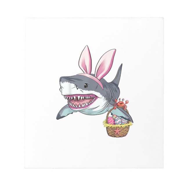 Bloc-note Panier d'oeufs au lapin requin de Pâques mignon Ca (Devant)