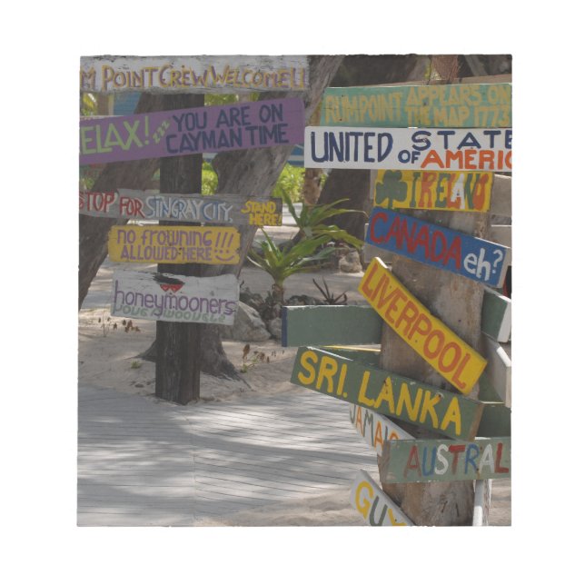 Bloc-note Panneau indicateur Rum Point Grand Cayman (Devant)