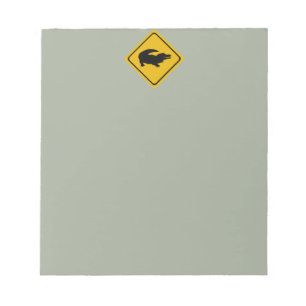Bloc-note panneau routier de crocodile