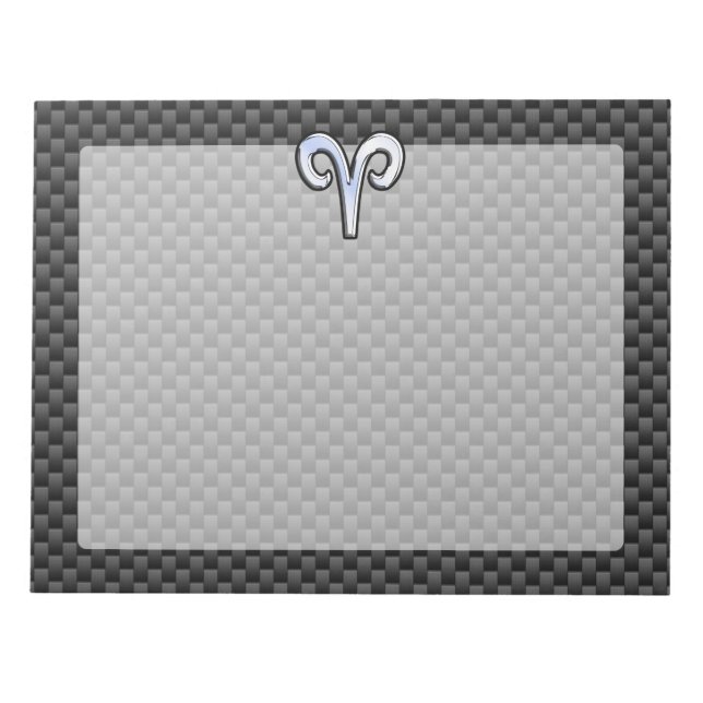 Bloc-note Panneau Zodiac Silver Aries Black Carbon Fibre Pri (Devant)