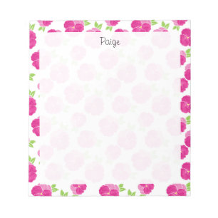 Bloc-note Pansies d'aquarelle rose magenta
