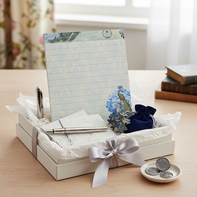 Bloc-note Paon royal et hortensia (Créateur téléchargé)