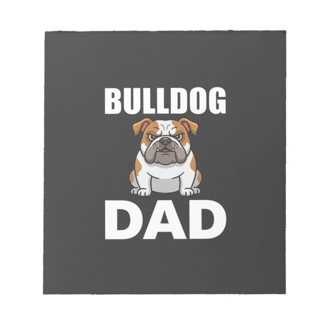 Bloc-note Papa Bouledogue Dessin Animé Amateur de Chien (Devant)