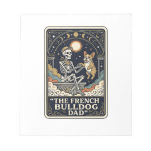 Bloc-note Papa Bouledogue Français Chemise Tarot Squelette V