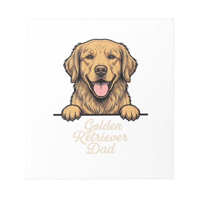 Bloc-note Papa Golden Retriever Gravure Vintage (Devant)