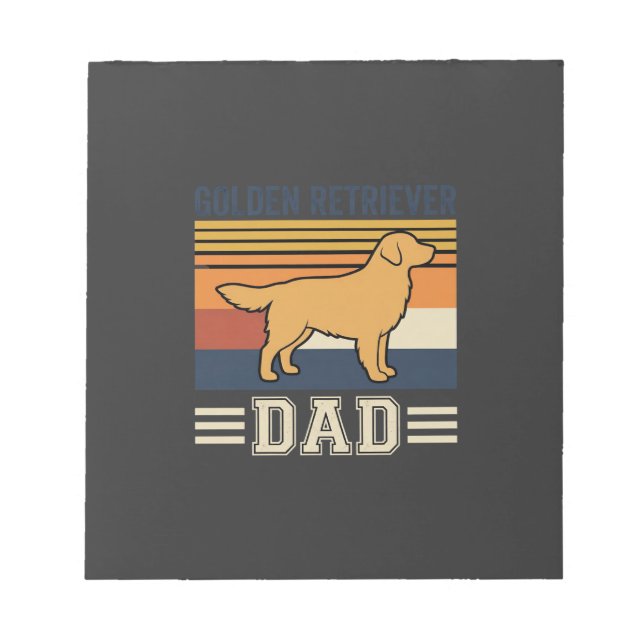 Bloc-note Papa Retriever doré Chien Rétro (Devant)