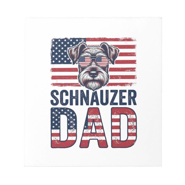 Bloc-note Papa Schnauzer Patriotique Vintage Chien (Devant)