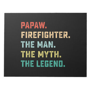 Bloc-note Papaw Pompier Homme Mythe Légende Papa Cadeaux