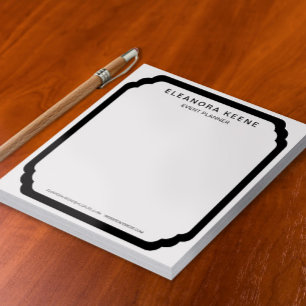 Bloc-note Papeterie d'affaires personnalisée noir et blanc