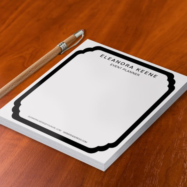 Bloc-note Papeterie d'affaires personnalisée noir et blanc (Créateur téléchargé)