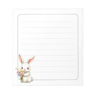 Bloc-note Papeterie de printemps avec lapin mignon