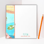 Bloc-note Papeterie de tortue de mer<br><div class="desc">L'oeuvre adorable de la tortue de mer fait de ce bloc-notes un point fort ! Ajoutez votre nom et vos informations à ce doux design. Idéal pour les enfants !</div>
