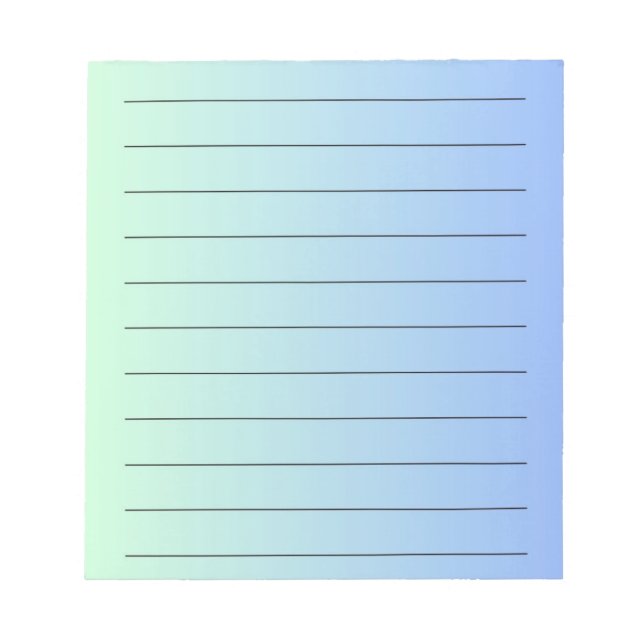 Bloc-note Papeterie élégante et vibrante à dégradé bleu (Devant)