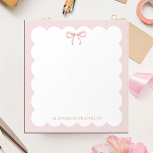 Bloc-note Papeterie esthétique Coquette à ruban rose personn