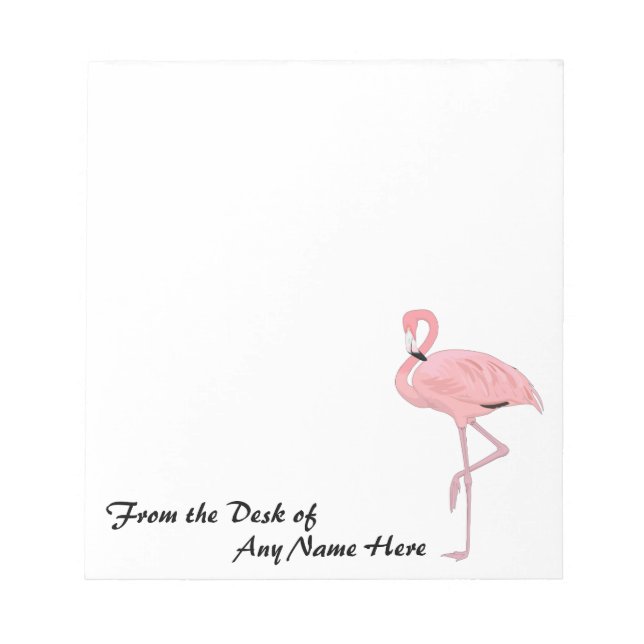 Bloc-note Papeterie Flamant rose rose personnalisée (Devant)