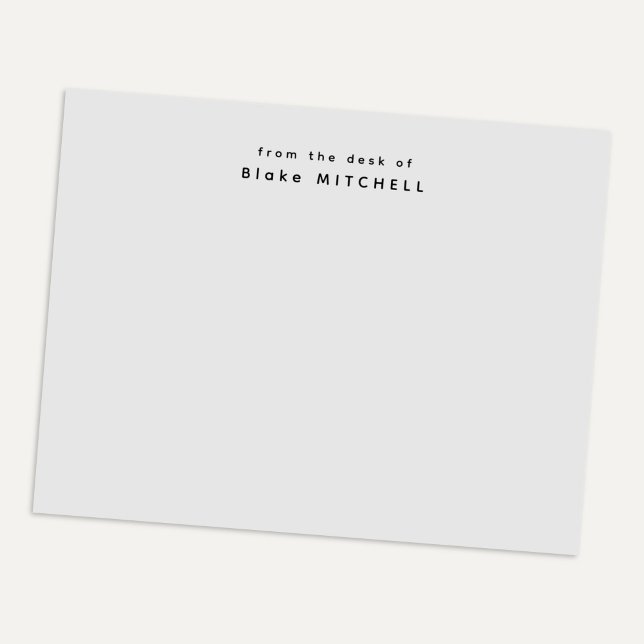 Bloc-note Papeterie Moderne Grise Monogramme Depuis Le Burea (Créateur téléchargé)