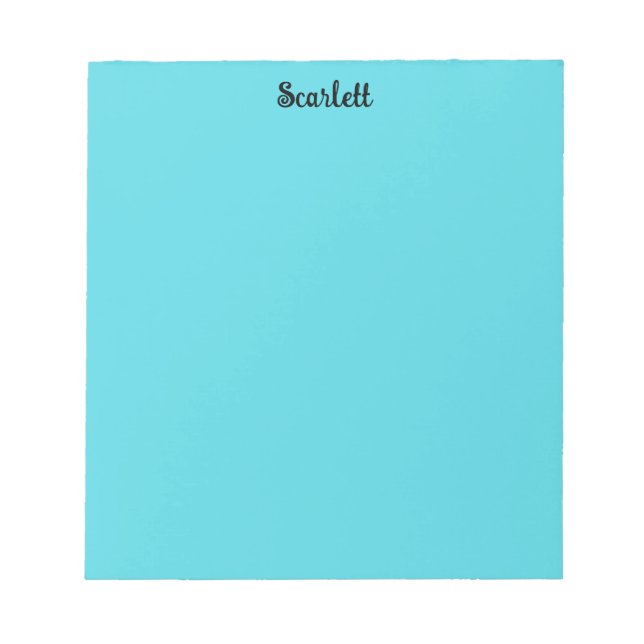 Bloc-note Papeterie personnalisée de couleur sarcelle pastel (Devant)