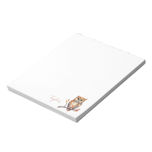 Bloc-note Papeterie personnalisée de hibou (Tourné)