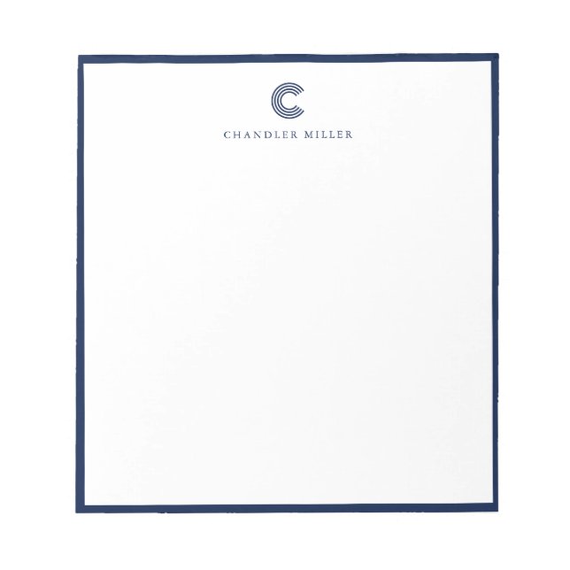 Bloc-note Papeterie personnalisée moderne classique avec bor (Devant)