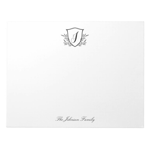 Bloc-note Papeterie personnalisée Monogramme Crest Large (Devant)