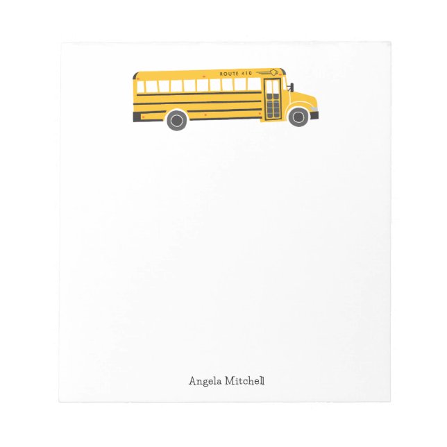 Bloc-note Papeterie personnelle d'autobus scolaire jaune (Devant)