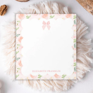 Bloc-note Papeterie pour bébé floral à poitrine rose personn